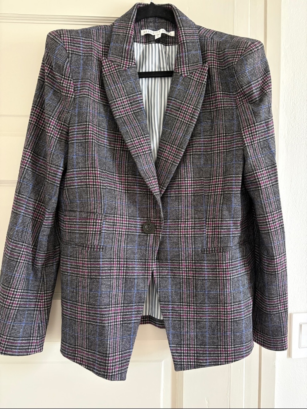 Veronica Beard Brock Plaid Dickey Blazer size 14